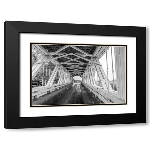 Gilkey Covered Bridge near Scio-Oregon-USA Black Modern Wood Framed Art Print with Double Matting by Haney, Chuck