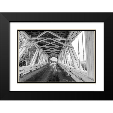 Gilkey Covered Bridge near Scio-Oregon-USA Black Modern Wood Framed Art Print with Double Matting by Haney, Chuck