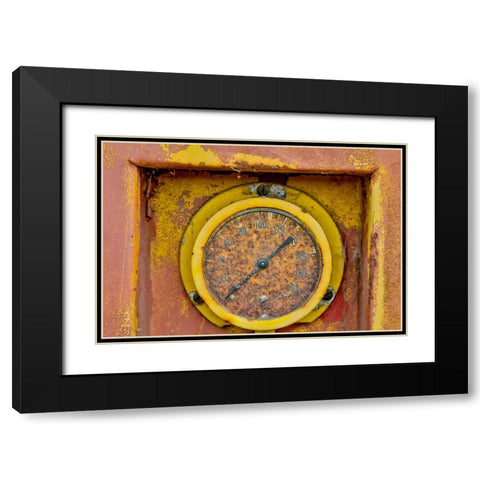 USA- Oregon- Tillamook. Old fire truck with gauges and valves with colorful pealing paint Black Modern Wood Framed Art Print with Double Matting by Gulin, Darrell