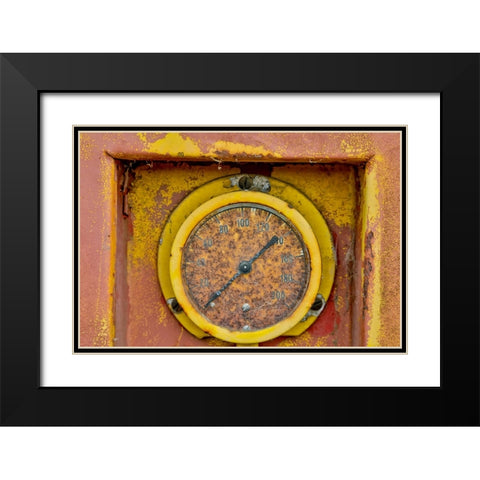 USA- Oregon- Tillamook. Old fire truck with gauges and valves with colorful pealing paint Black Modern Wood Framed Art Print with Double Matting by Gulin, Darrell