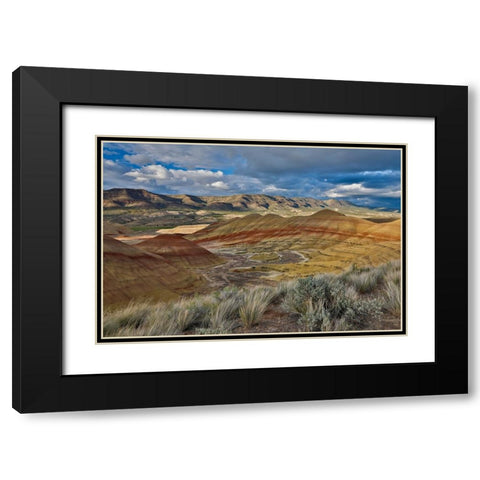 USA- Oregon. John Day Fossil Beds National Monument badlands landscape. Black Modern Wood Framed Art Print with Double Matting by Gulin, Darrell