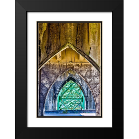 Usa-Oregon-Newport Yaquina Bay Bridge Black Modern Wood Framed Art Print with Double Matting by Looney, Hollice