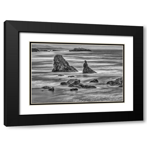 Bandon Beach-Oregon Black Modern Wood Framed Art Print with Double Matting by Ford, John