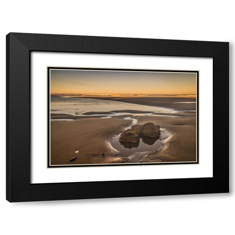 Bandon Beach-Oregon Black Modern Wood Framed Art Print with Double Matting by Ford, John