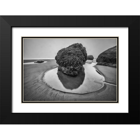 Bandon Beach-Oregon Black Modern Wood Framed Art Print with Double Matting by Ford, John