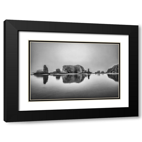 Bandon Beach-Oregon Black Modern Wood Framed Art Print with Double Matting by Ford, John