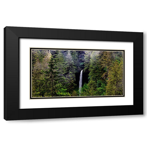USA-Oregon-Silver Falls State Park-North Falls Black Modern Wood Framed Art Print with Double Matting by Restuccia, Joe III
