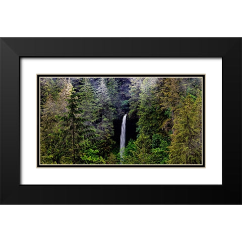 USA-Oregon-Silver Falls State Park-North Falls Black Modern Wood Framed Art Print with Double Matting by Restuccia, Joe III