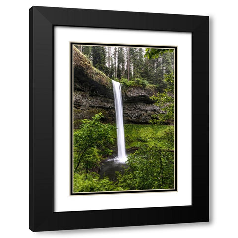 USA-Oregon-Silver Falls State Park-South Falls Black Modern Wood Framed Art Print with Double Matting by Restuccia, Joe III
