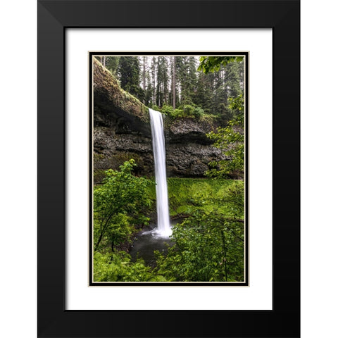 USA-Oregon-Silver Falls State Park-South Falls Black Modern Wood Framed Art Print with Double Matting by Restuccia, Joe III