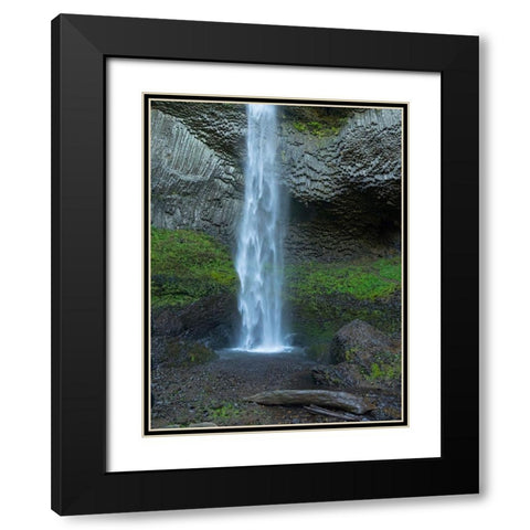 OR-Columbia River Gorge National Scenic Area-Latourell Falls Black Modern Wood Framed Art Print with Double Matting by Wild, Jamie and Judy