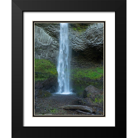 OR-Columbia River Gorge National Scenic Area-Latourell Falls Black Modern Wood Framed Art Print with Double Matting by Wild, Jamie and Judy