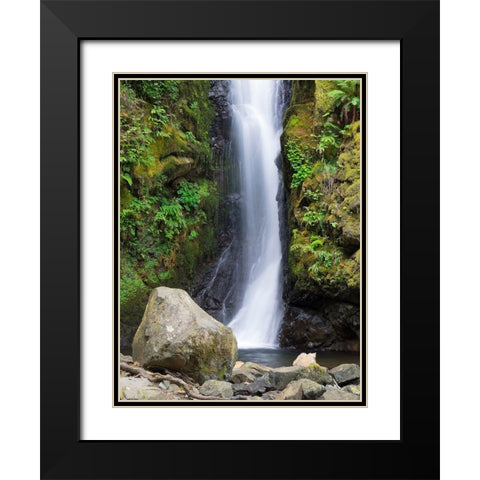 OR-Columbia River Gorge National Scenic Area-Hole in the Wall Falls Black Modern Wood Framed Art Print with Double Matting by Wild, Jamie and Judy