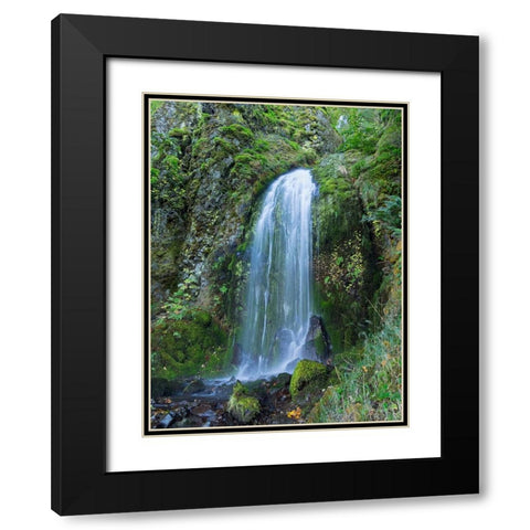 Oregon-Columbia River Gorge National Scenic Area-Lancaster Falls Black Modern Wood Framed Art Print with Double Matting by Wild, Jamie and Judy