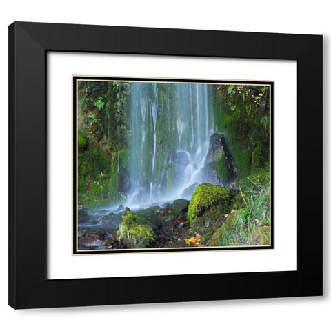 Oregon-Columbia River Gorge National Scenic Area-Lancaster Falls Black Modern Wood Framed Art Print with Double Matting by Wild, Jamie and Judy