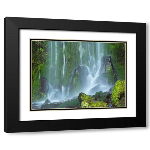 Oregon-Columbia River Gorge National Scenic Area-Lancaster Falls Black Modern Wood Framed Art Print with Double Matting by Wild, Jamie and Judy