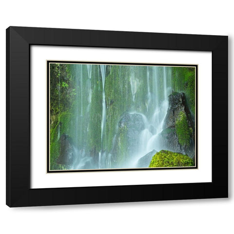 Oregon-Columbia River Gorge National Scenic Area-Lancaster Falls Black Modern Wood Framed Art Print with Double Matting by Wild, Jamie and Judy