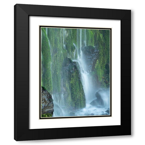 Oregon-Columbia River Gorge National Scenic Area-Lancaster Falls Black Modern Wood Framed Art Print with Double Matting by Wild, Jamie and Judy