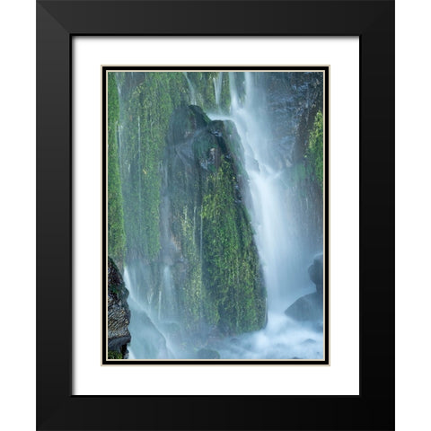 Oregon-Columbia River Gorge National Scenic Area-Lancaster Falls Black Modern Wood Framed Art Print with Double Matting by Wild, Jamie and Judy
