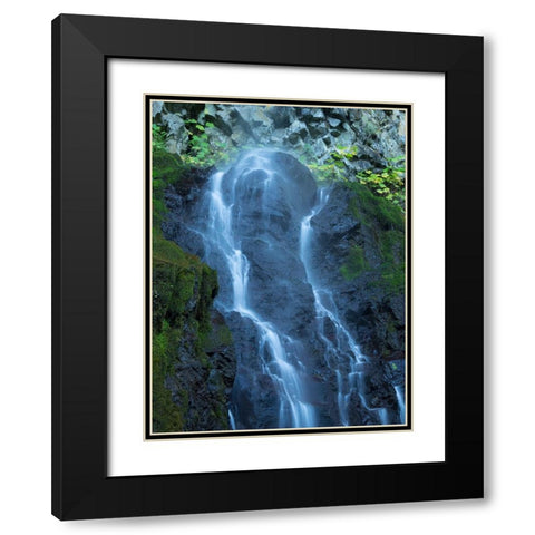 Oregon-Columbia River Gorge National Scenic Area-Cabin Creek Falls Black Modern Wood Framed Art Print with Double Matting by Wild, Jamie and Judy