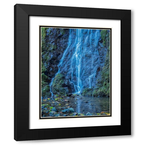 Oregon-Columbia River Gorge National Scenic Area-Cabin Creek Falls Black Modern Wood Framed Art Print with Double Matting by Wild, Jamie and Judy