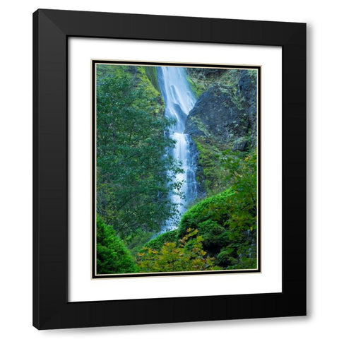 Oregon-Columbia River Gorge National Scenic Area-Starvation Creek Falls Black Modern Wood Framed Art Print with Double Matting by Wild, Jamie and Judy