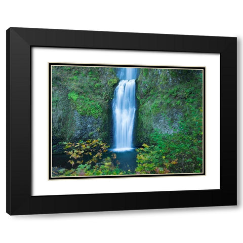Oregon-Columbia River Gorge National Scenic Area-Multnomah Falls-lower Black Modern Wood Framed Art Print with Double Matting by Wild, Jamie and Judy