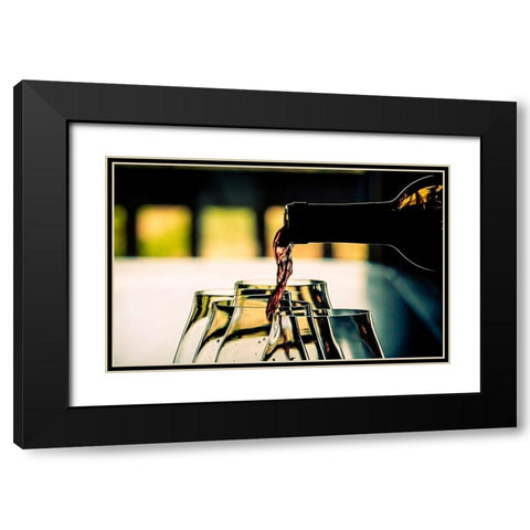 Oregon-Willamette Valley Dramatic pour of pinot noir in an Oregon winery Black Modern Wood Framed Art Print with Double Matting by Duval, Richard