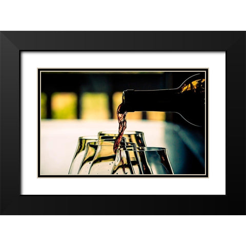 Oregon-Willamette Valley Dramatic pour of pinot noir in an Oregon winery Black Modern Wood Framed Art Print with Double Matting by Duval, Richard