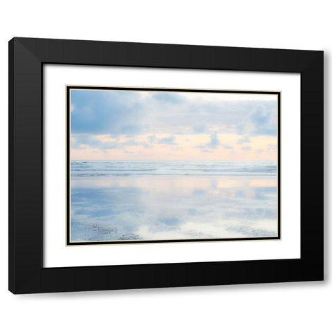 Oregon-Cannon Beach and a dreamy view of the beach at low tide Black Modern Wood Framed Art Print with Double Matting by Gulin, Sylvia