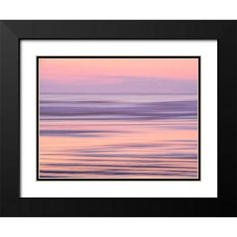 Oregon-Cannon Beach and a dreamy view of the beach at low tide at sunset Black Modern Wood Framed Art Print with Double Matting by Gulin, Sylvia