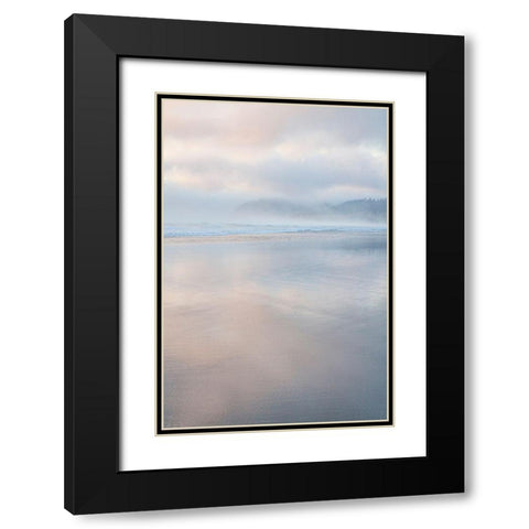 Oregon-Cannon Beach looking to the north along the Pacific Coast line Black Modern Wood Framed Art Print with Double Matting by Gulin, Sylvia