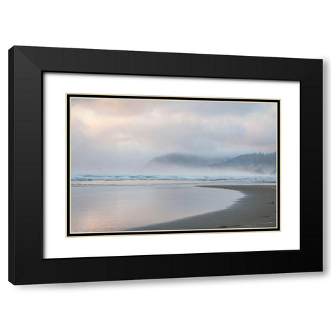 Oregon-Cannon Beach looking to the north along the Pacific Coast line Black Modern Wood Framed Art Print with Double Matting by Gulin, Sylvia