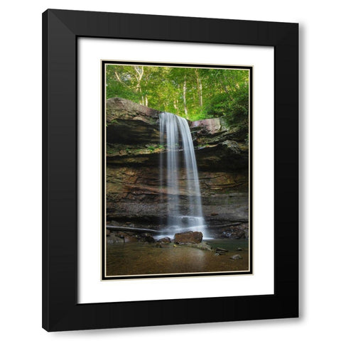 Cucumber Falls-Ohiopyle State Park-Pennsylvania Black Modern Wood Framed Art Print with Double Matting by Majchrowicz, Alan