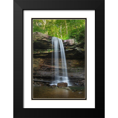 Cucumber Falls-Ohiopyle State Park-Pennsylvania Black Modern Wood Framed Art Print with Double Matting by Majchrowicz, Alan