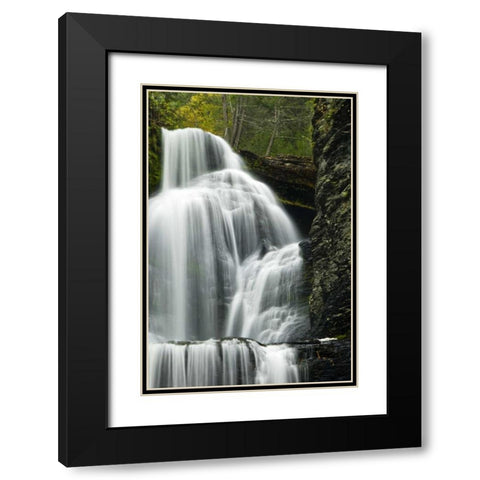 PA, Delaware Water Gap, Dingmans Falls Black Modern Wood Framed Art Print with Double Matting by OBrien, Jay