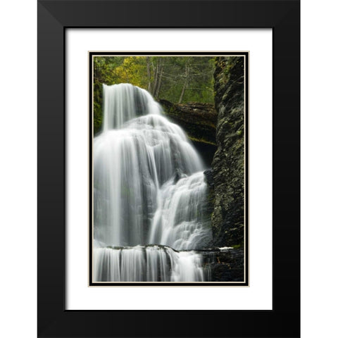 PA, Delaware Water Gap, Dingmans Falls Black Modern Wood Framed Art Print with Double Matting by OBrien, Jay