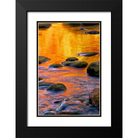 PA, Delaware Water Gap Bright sun on water Black Modern Wood Framed Art Print with Double Matting by OBrien, Jay