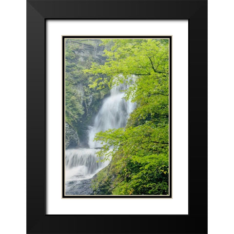 PA, Dingmans Ferry, Dingmans Ferry Falls Black Modern Wood Framed Art Print with Double Matting by OBrien, Jay