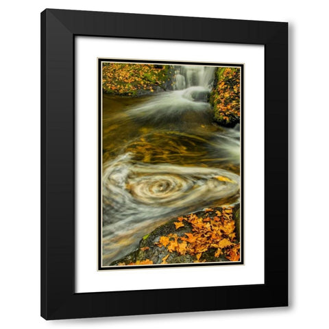 PA, Delaware, Water gap NRA Waterfall and pool Black Modern Wood Framed Art Print with Double Matting by OBrien, Jay