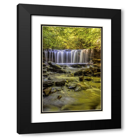 PA, Benton, Ricketts Glen SP Oneida Falls Black Modern Wood Framed Art Print with Double Matting by OBrien, Jay