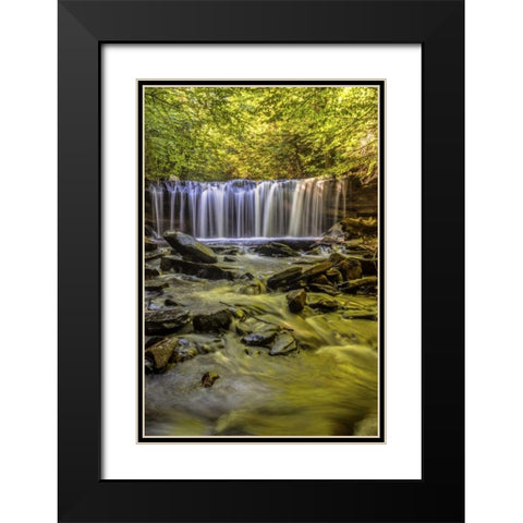 PA, Benton, Ricketts Glen SP Oneida Falls Black Modern Wood Framed Art Print with Double Matting by OBrien, Jay