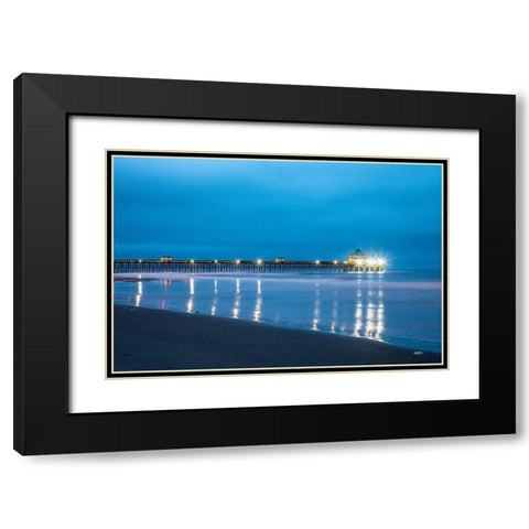 South Carolina Early cloudy morning at Folly Beach Black Modern Wood Framed Art Print with Double Matting by Looney, Hollice