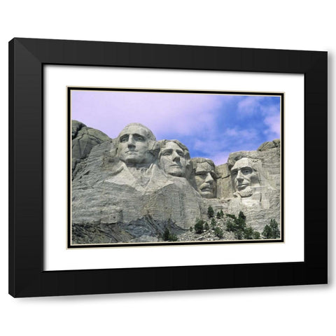 SD, Mount Rushmore, presidential faces Black Modern Wood Framed Art Print with Double Matting by Flaherty, Dennis