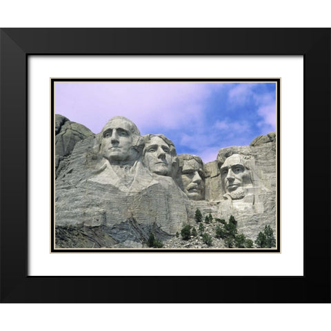 SD, Mount Rushmore, presidential faces Black Modern Wood Framed Art Print with Double Matting by Flaherty, Dennis