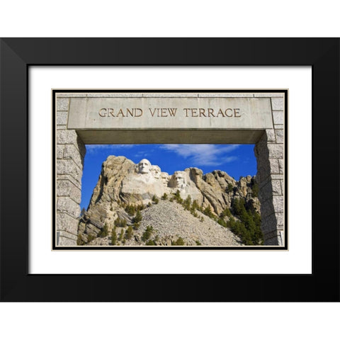 SD, Mount Rushmore framed by Grand View Terrace Black Modern Wood Framed Art Print with Double Matting by Lord, Fred