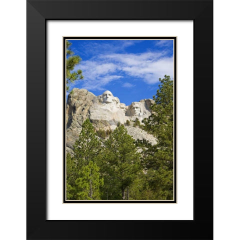 South Dakota Overview of Mount Rushmore Black Modern Wood Framed Art Print with Double Matting by Lord, Fred