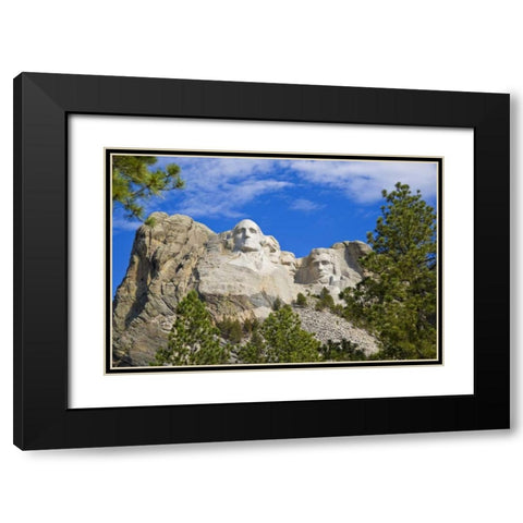 South Dakota Overview of Mount Rushmore Black Modern Wood Framed Art Print with Double Matting by Lord, Fred