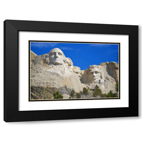 SD, Mount Rushmore in daytime Black Modern Wood Framed Art Print with Double Matting by Lord, Fred