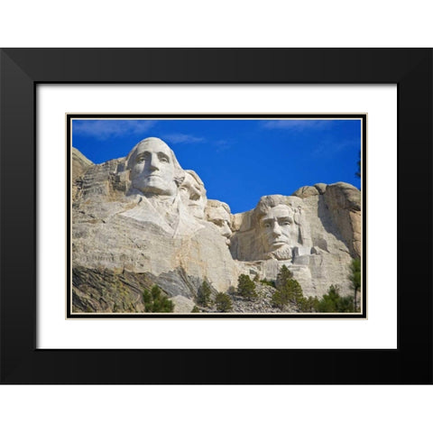 SD, Mount Rushmore in daytime Black Modern Wood Framed Art Print with Double Matting by Lord, Fred